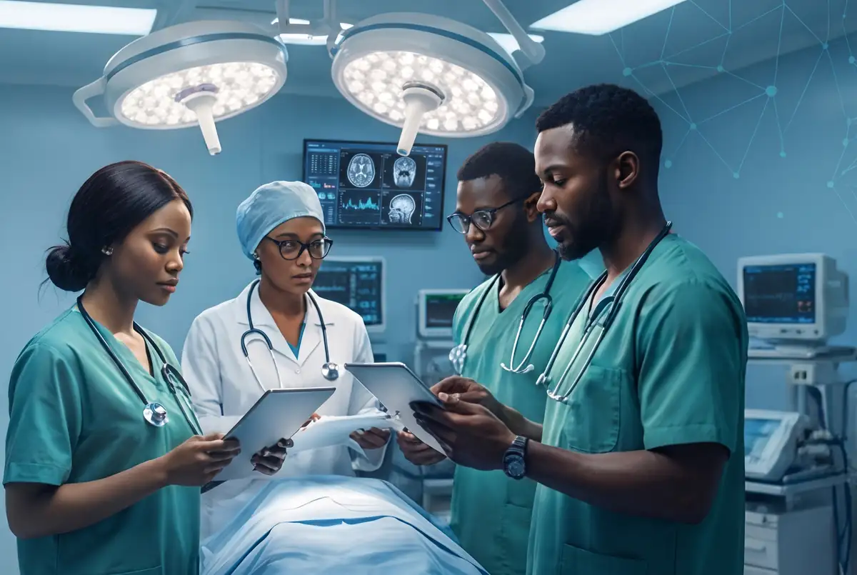 Équipe d'Africa MedicaLink en milieu hospitalier